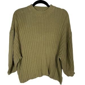 Urban Outfitters Womens Small Olive Green Lou Mock Neck Pullover Sweater Cotton
